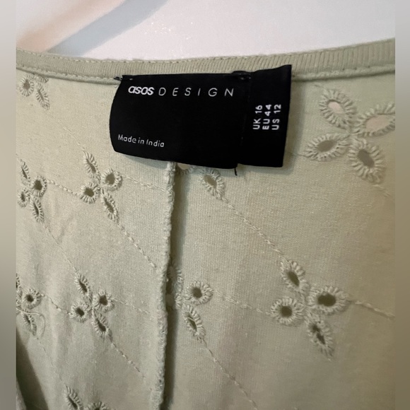 ASOS Light Green Eyelet Dress - Picture 3 of 4